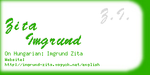 zita imgrund business card